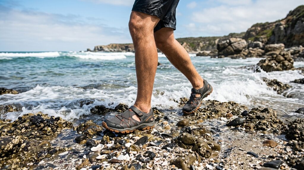 best beach footwear water shoes rocky shoreline protection
